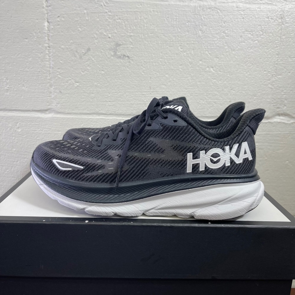 Hoka One One Clifton 9 1127896 BWHT Black White Running Shoes Women's 10 B - Picture 4 of 11